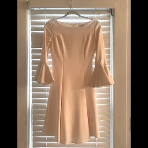 Cream Small A-line dress with sleeves